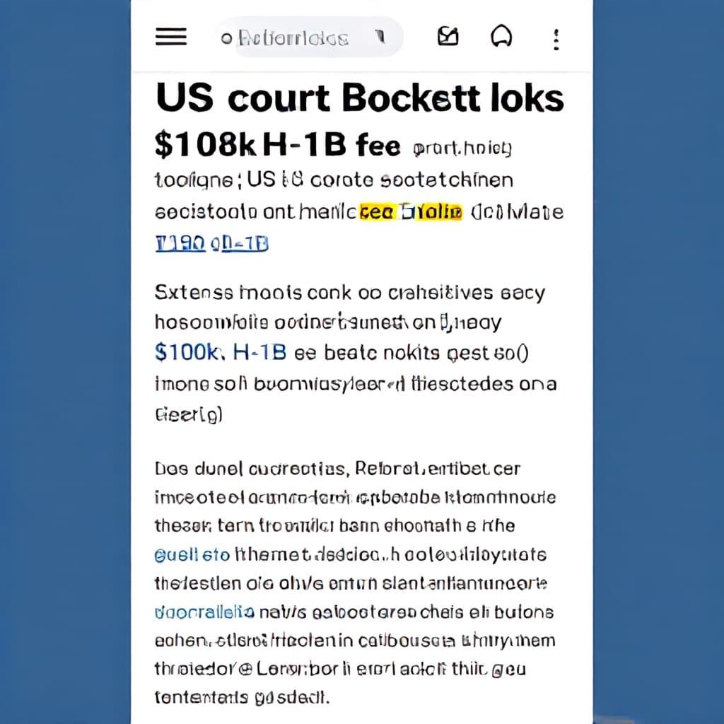 Illustration for Yaar, US court blocks $100k H-1B fee, Indian devs face online backlash