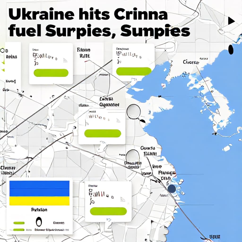 Illustration for Ukraine hits Crimea fuel supplies, Russia halts civilian gas sales