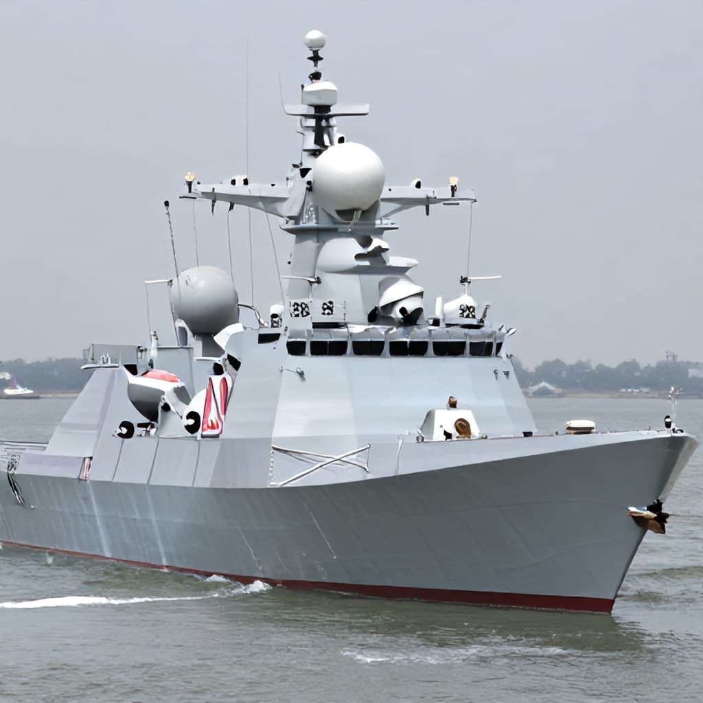 Illustration for PM Modi commissions three indigenous naval ships at Kolkata